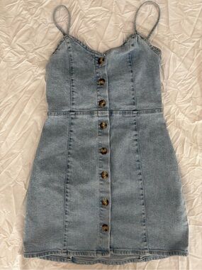 Zara Denim Button Up Mini Dress